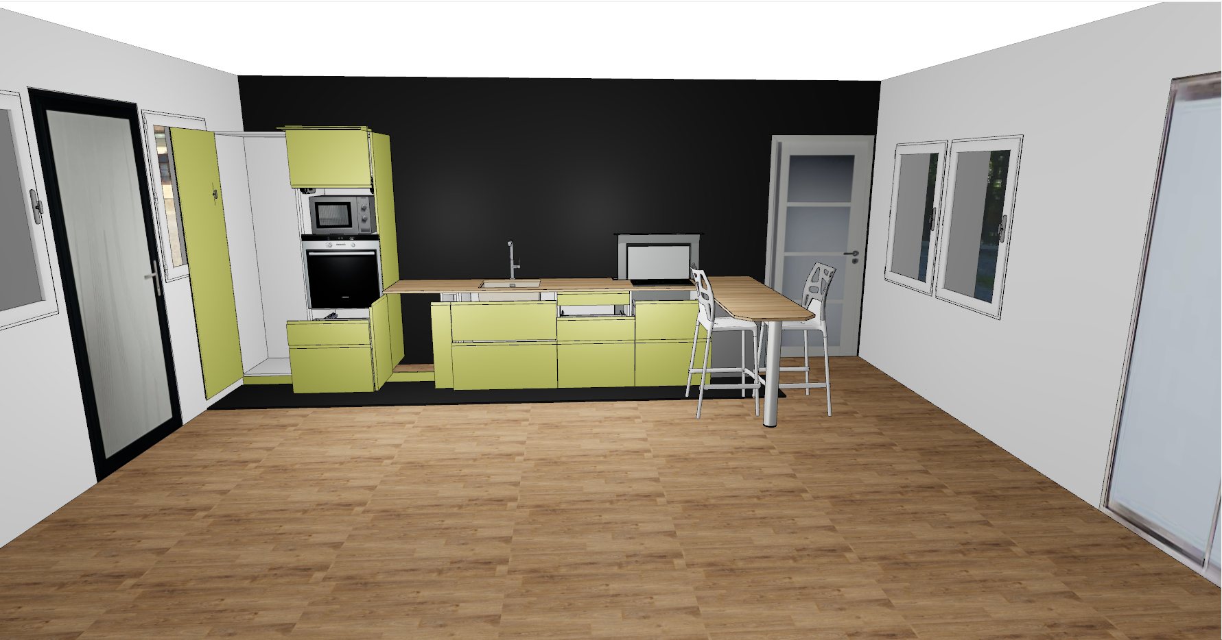 Cuisine 3D placard ouvert