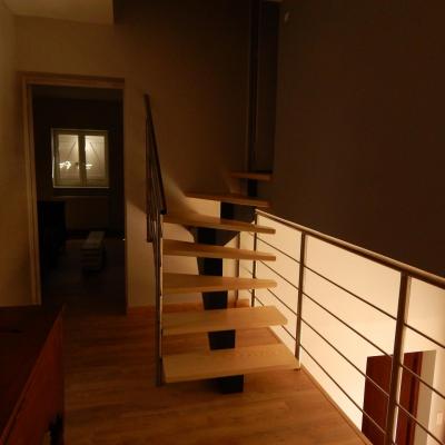 Escalier bois et rampe metal 2
